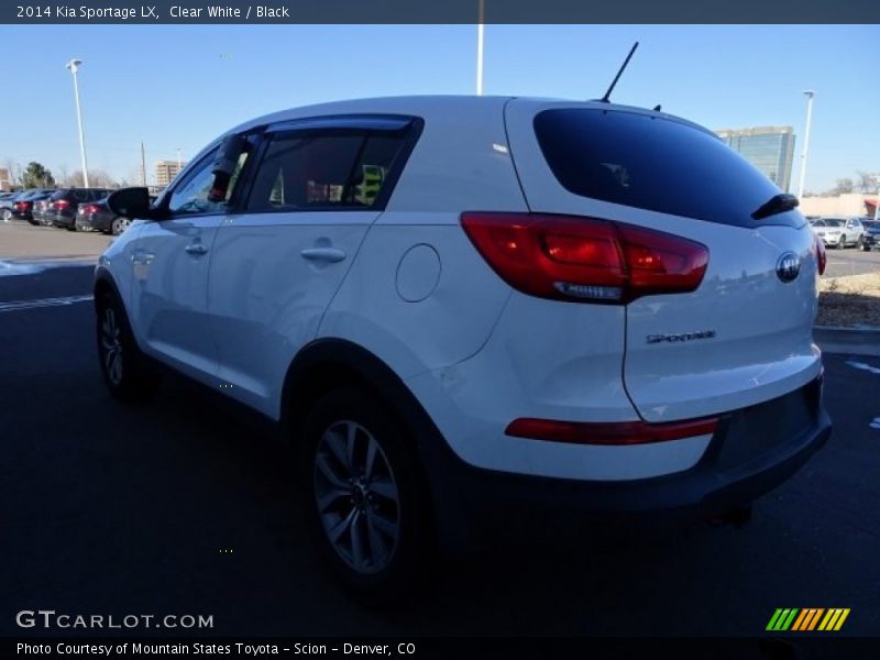 Clear White / Black 2014 Kia Sportage LX