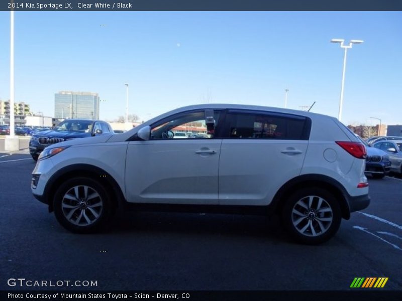 Clear White / Black 2014 Kia Sportage LX