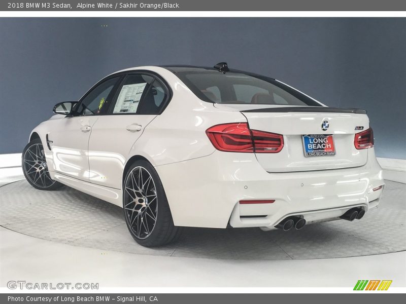 Alpine White / Sakhir Orange/Black 2018 BMW M3 Sedan