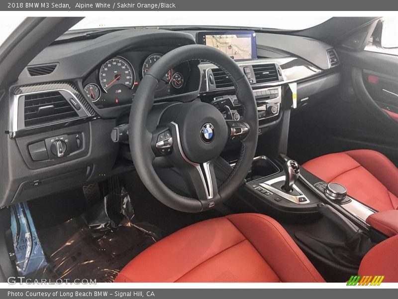 Alpine White / Sakhir Orange/Black 2018 BMW M3 Sedan
