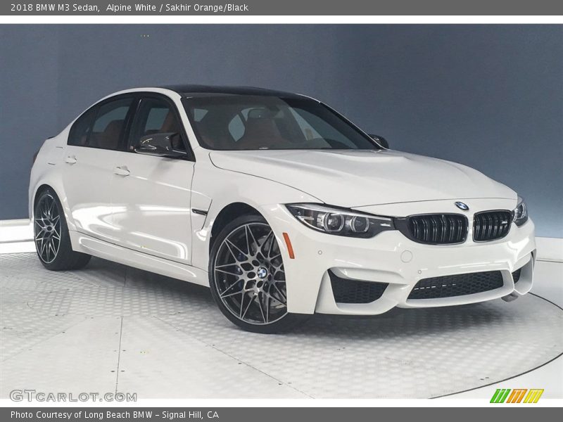 Alpine White / Sakhir Orange/Black 2018 BMW M3 Sedan