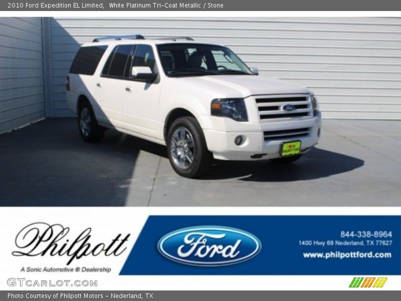 White Platinum Tri-Coat Metallic / Stone 2010 Ford Expedition EL Limited