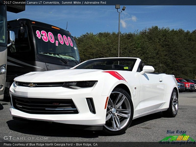 Summit White / Adrenaline Red 2017 Chevrolet Camaro LT Convertible