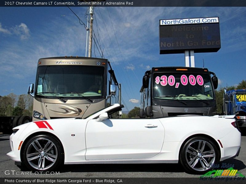 Summit White / Adrenaline Red 2017 Chevrolet Camaro LT Convertible