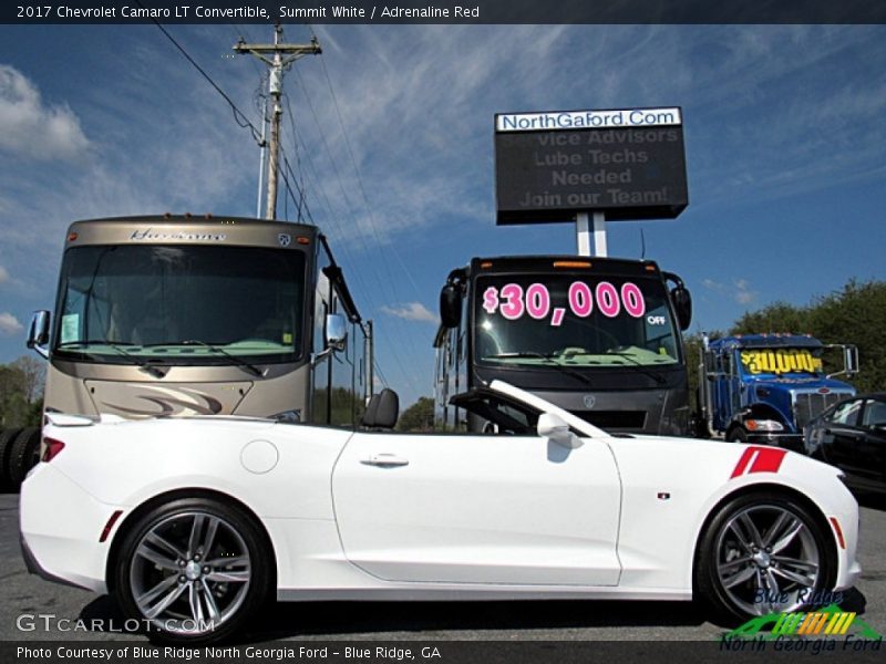 Summit White / Adrenaline Red 2017 Chevrolet Camaro LT Convertible