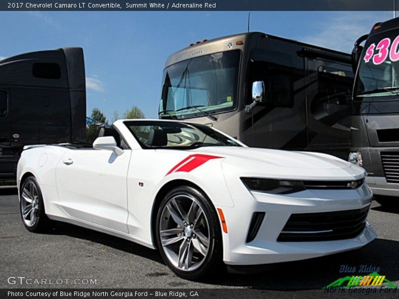 Summit White / Adrenaline Red 2017 Chevrolet Camaro LT Convertible