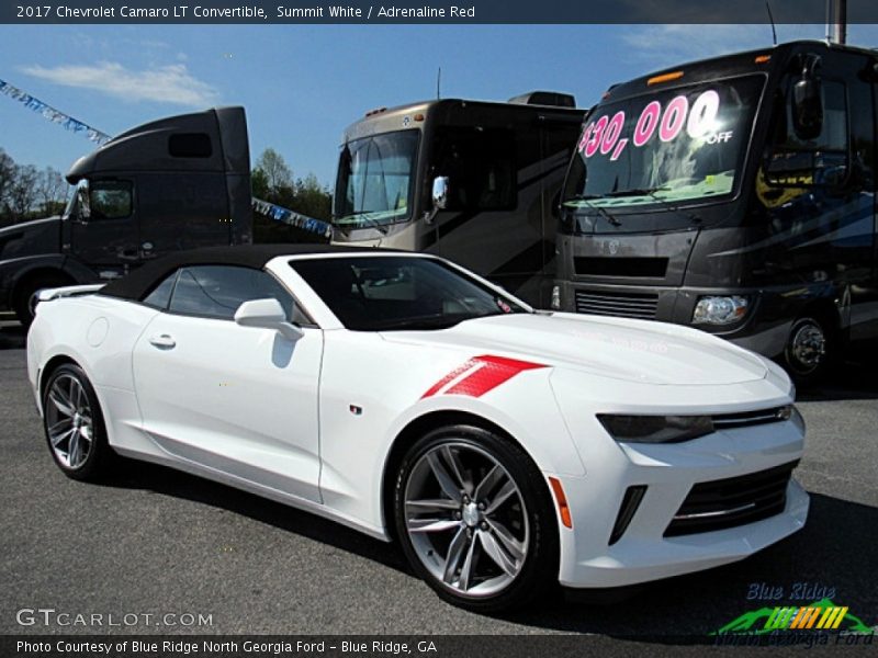 Summit White / Adrenaline Red 2017 Chevrolet Camaro LT Convertible