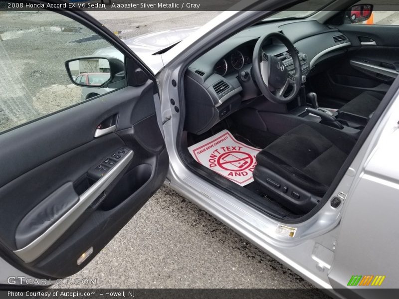 Alabaster Silver Metallic / Gray 2008 Honda Accord EX V6 Sedan