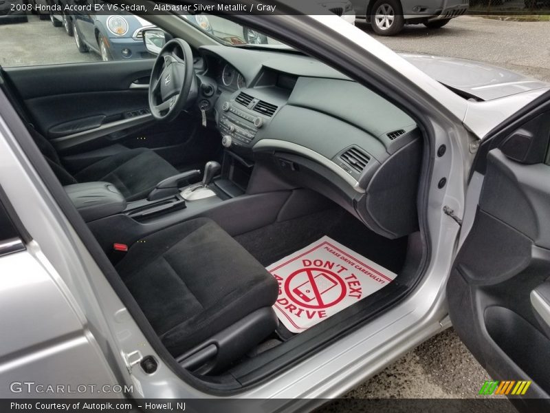 Alabaster Silver Metallic / Gray 2008 Honda Accord EX V6 Sedan