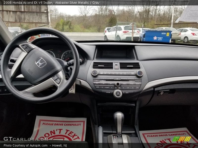 Alabaster Silver Metallic / Gray 2008 Honda Accord EX V6 Sedan