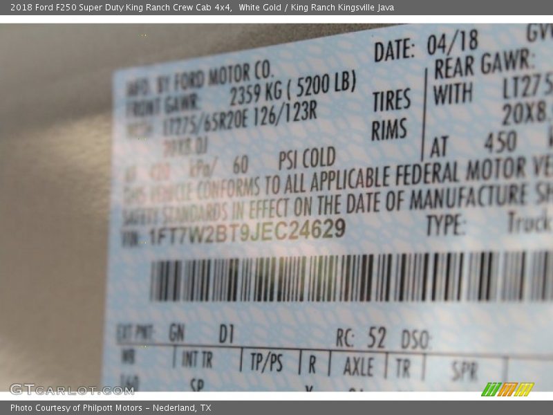 White Gold / King Ranch Kingsville Java 2018 Ford F250 Super Duty King Ranch Crew Cab 4x4
