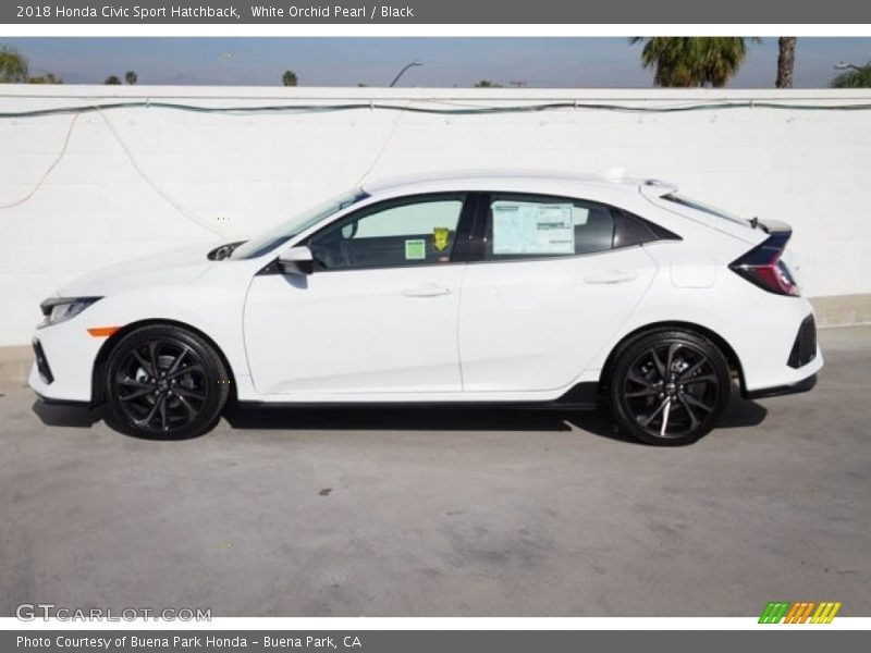 White Orchid Pearl / Black 2018 Honda Civic Sport Hatchback
