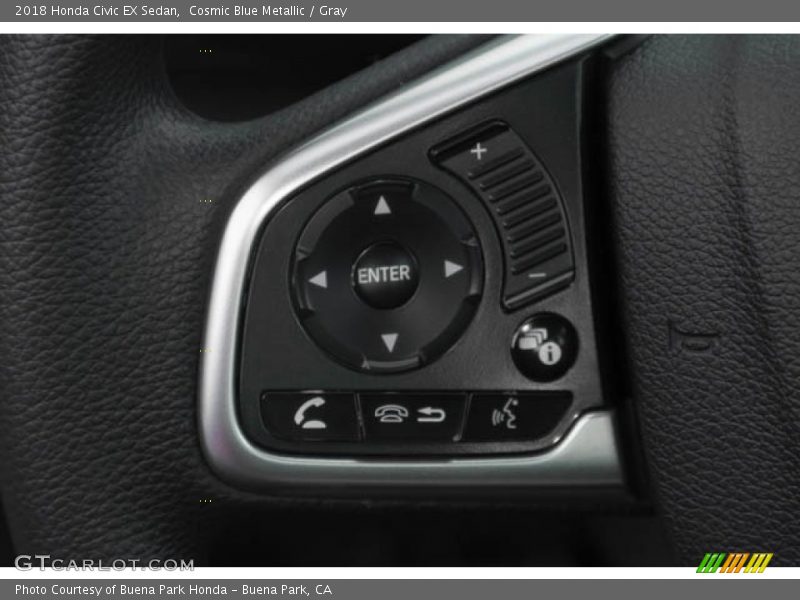 Cosmic Blue Metallic / Gray 2018 Honda Civic EX Sedan