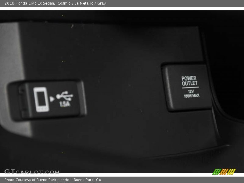 Cosmic Blue Metallic / Gray 2018 Honda Civic EX Sedan