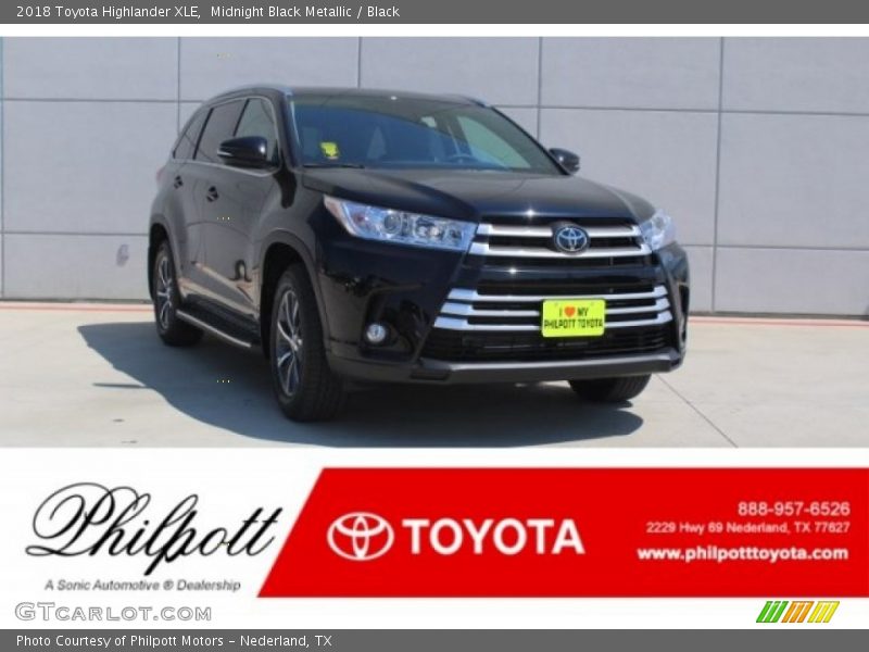 Midnight Black Metallic / Black 2018 Toyota Highlander XLE