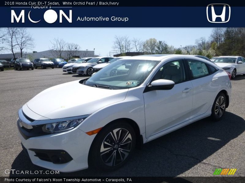 White Orchid Pearl / Black/Ivory 2018 Honda Civic EX-T Sedan