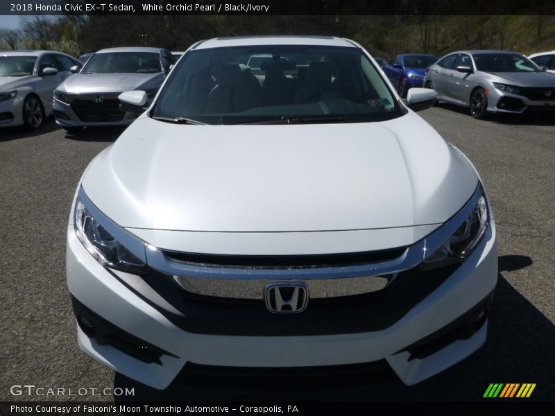 White Orchid Pearl / Black/Ivory 2018 Honda Civic EX-T Sedan