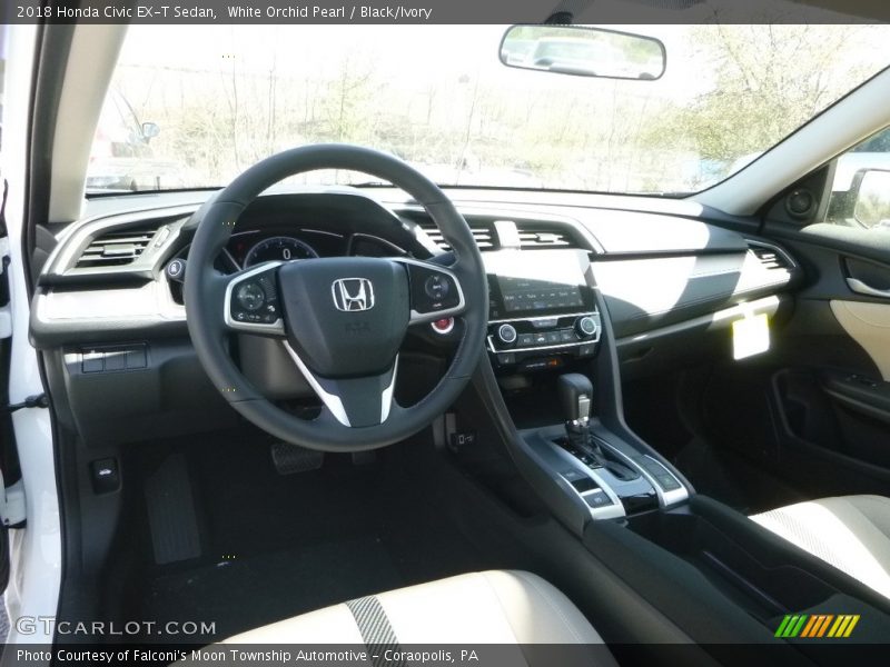 White Orchid Pearl / Black/Ivory 2018 Honda Civic EX-T Sedan