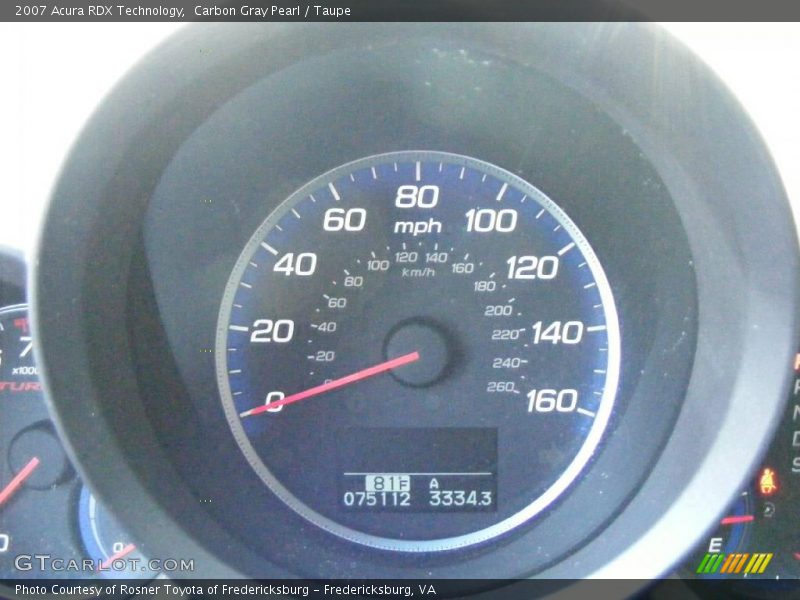 Carbon Gray Pearl / Taupe 2007 Acura RDX Technology