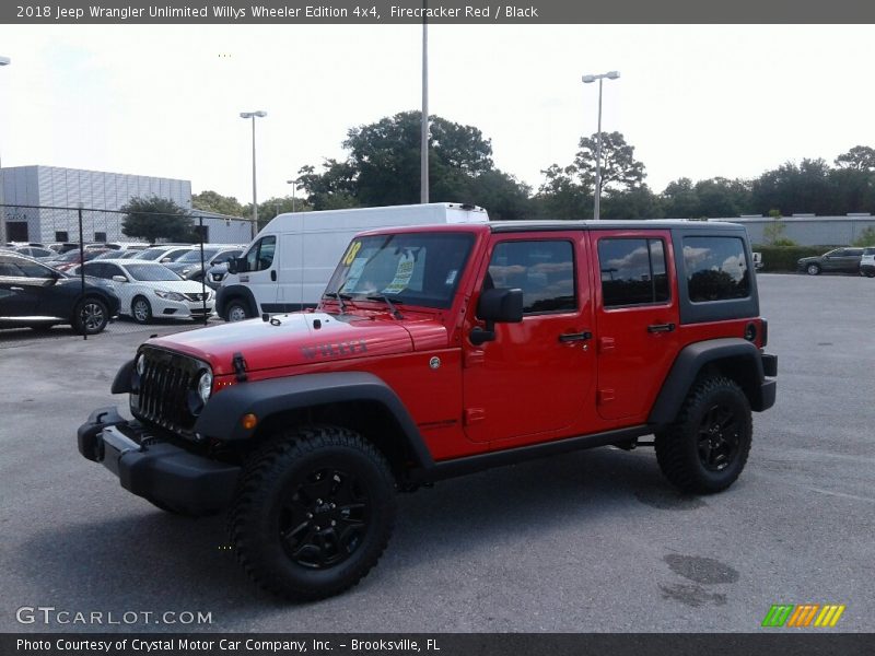 Firecracker Red / Black 2018 Jeep Wrangler Unlimited Willys Wheeler Edition 4x4