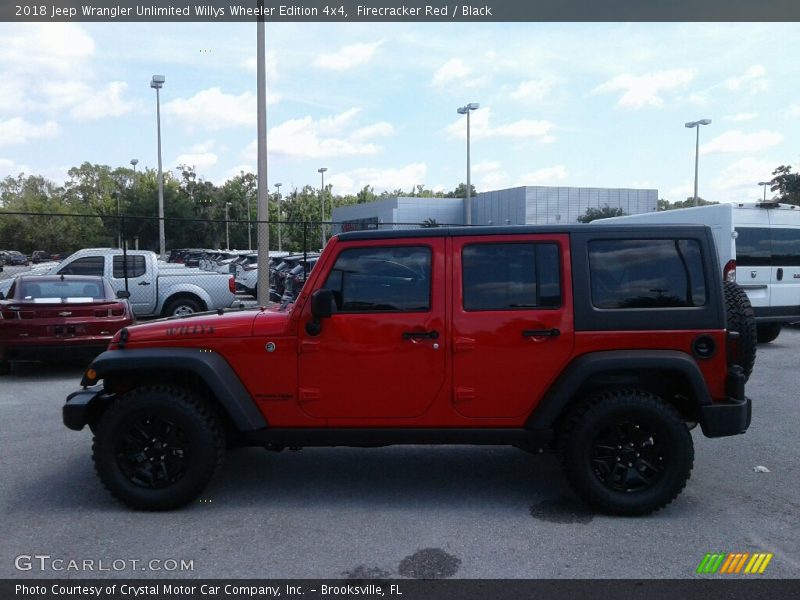 Firecracker Red / Black 2018 Jeep Wrangler Unlimited Willys Wheeler Edition 4x4