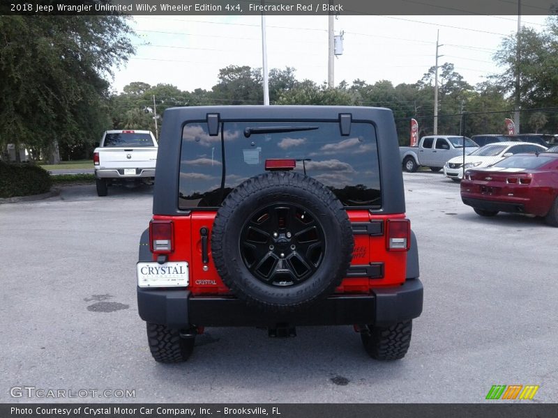 Firecracker Red / Black 2018 Jeep Wrangler Unlimited Willys Wheeler Edition 4x4