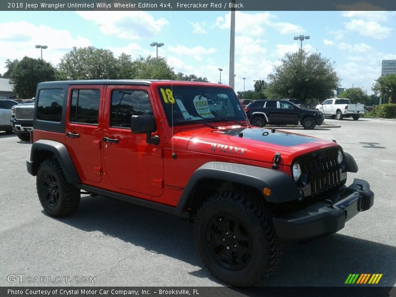Firecracker Red / Black 2018 Jeep Wrangler Unlimited Willys Wheeler Edition 4x4