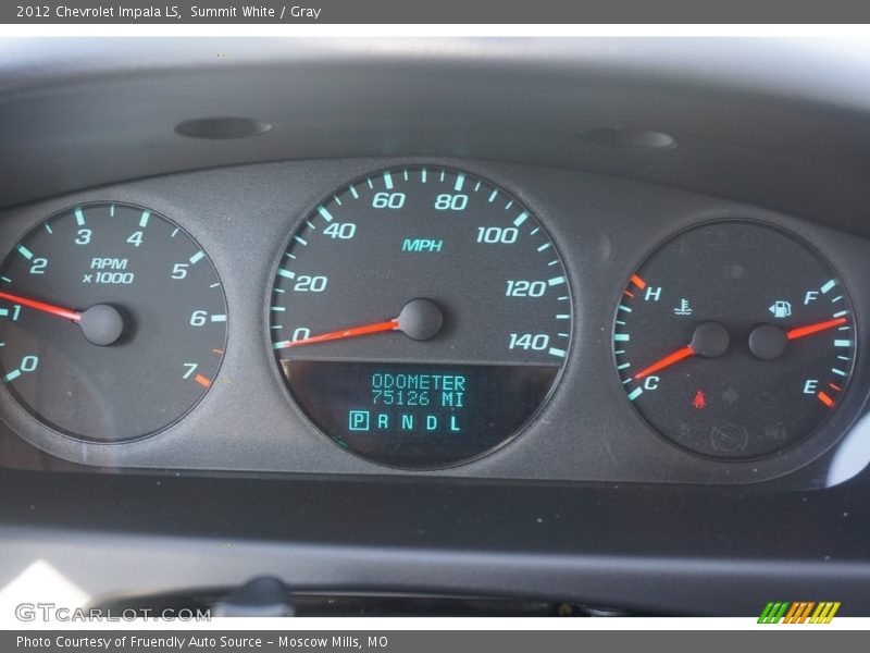 Summit White / Gray 2012 Chevrolet Impala LS