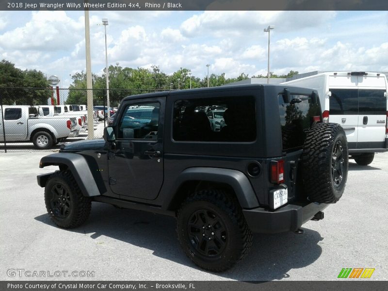 Rhino / Black 2018 Jeep Wrangler Willys Wheeler Edition 4x4