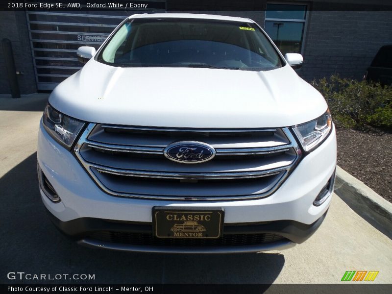 Oxford White / Ebony 2018 Ford Edge SEL AWD