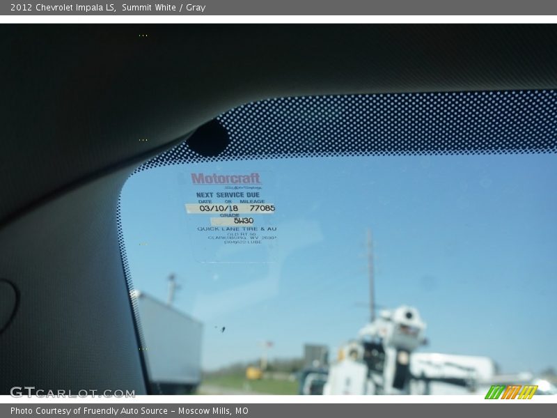 Summit White / Gray 2012 Chevrolet Impala LS