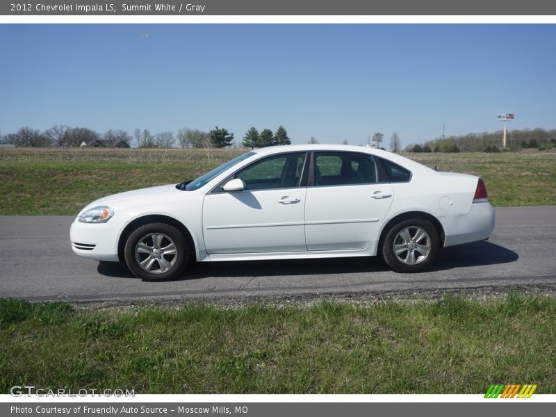 Summit White / Gray 2012 Chevrolet Impala LS