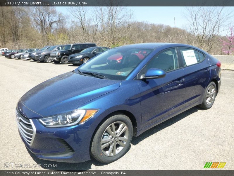 Lakeside Blue / Gray 2018 Hyundai Elantra SEL