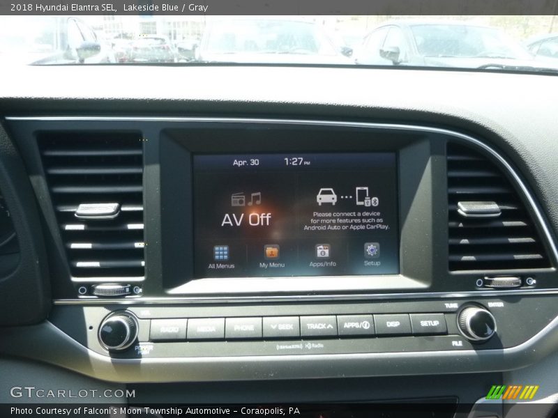 Lakeside Blue / Gray 2018 Hyundai Elantra SEL
