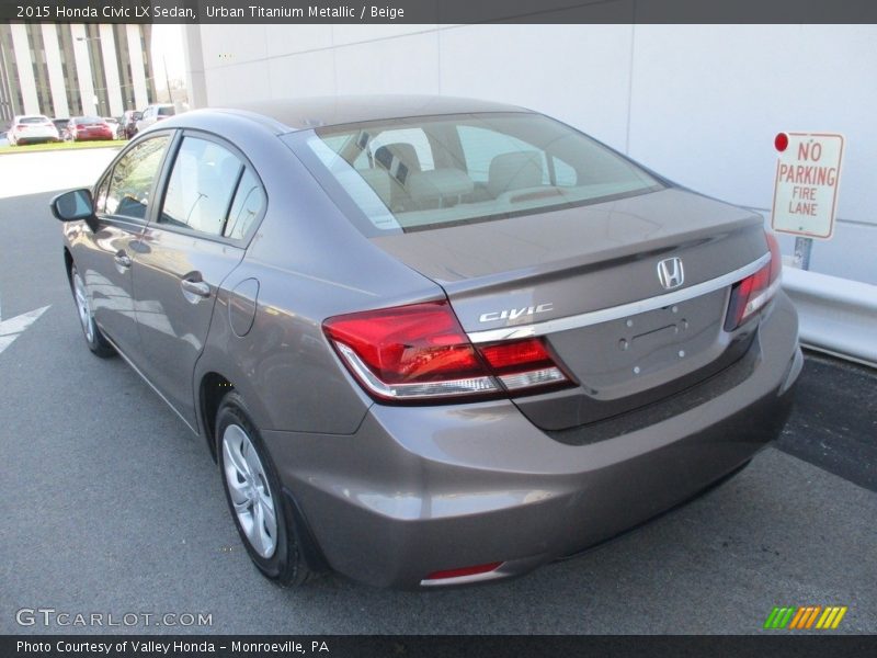 Urban Titanium Metallic / Beige 2015 Honda Civic LX Sedan