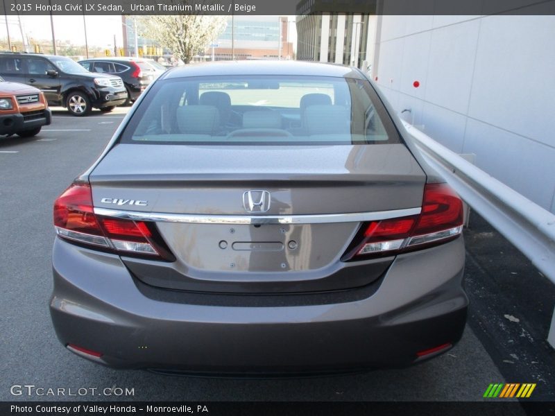 Urban Titanium Metallic / Beige 2015 Honda Civic LX Sedan