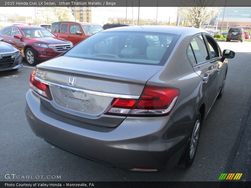 Urban Titanium Metallic / Beige 2015 Honda Civic LX Sedan