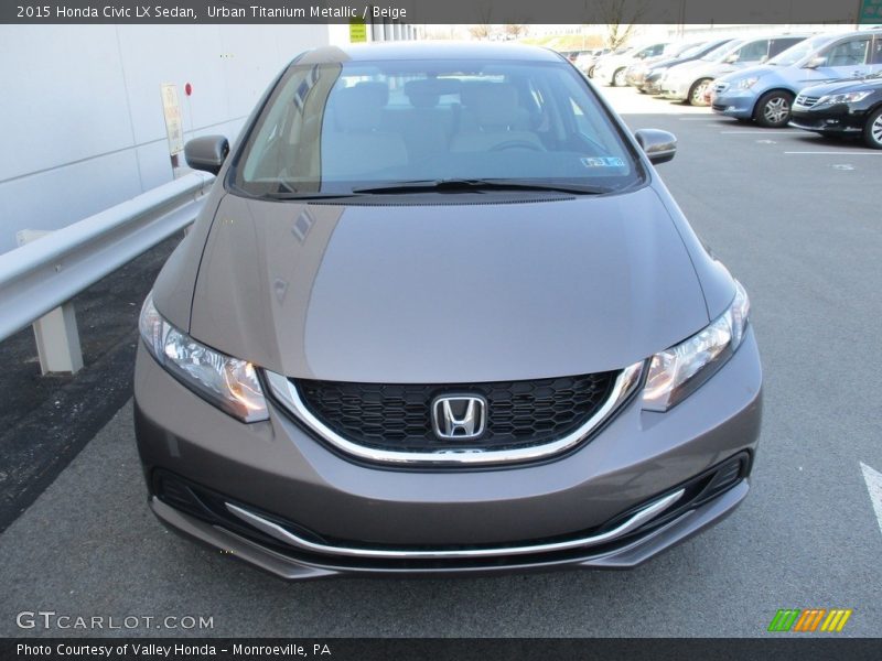 Urban Titanium Metallic / Beige 2015 Honda Civic LX Sedan