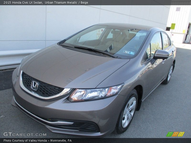 Urban Titanium Metallic / Beige 2015 Honda Civic LX Sedan