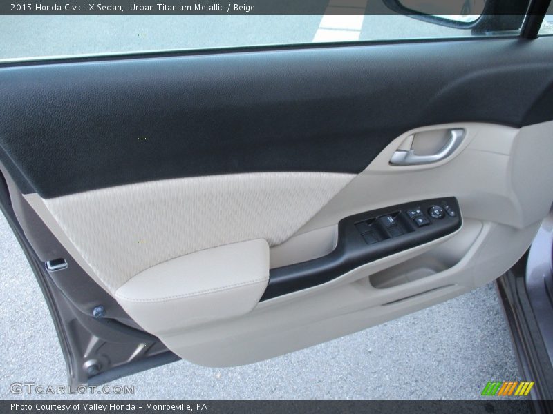 Urban Titanium Metallic / Beige 2015 Honda Civic LX Sedan