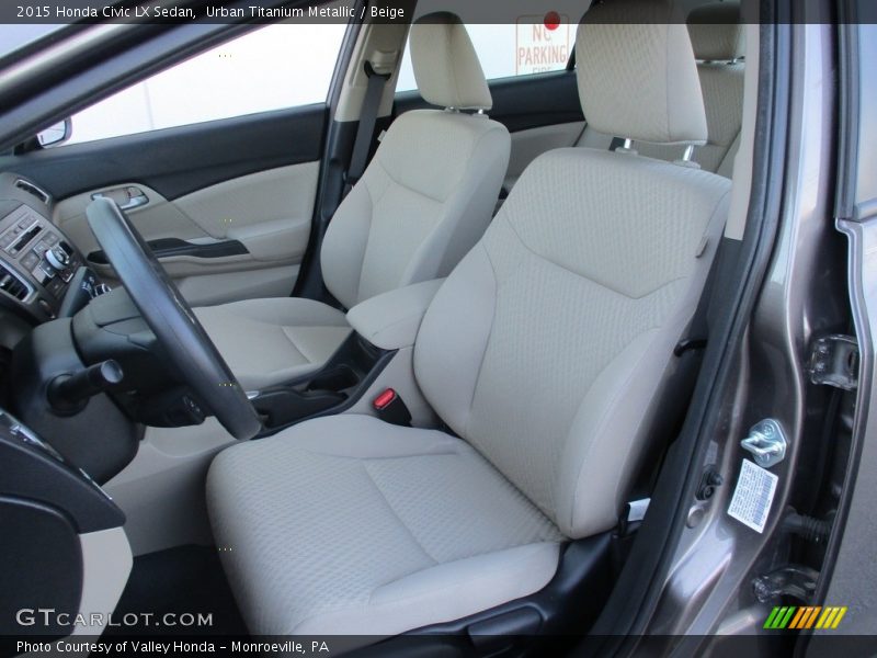 Urban Titanium Metallic / Beige 2015 Honda Civic LX Sedan