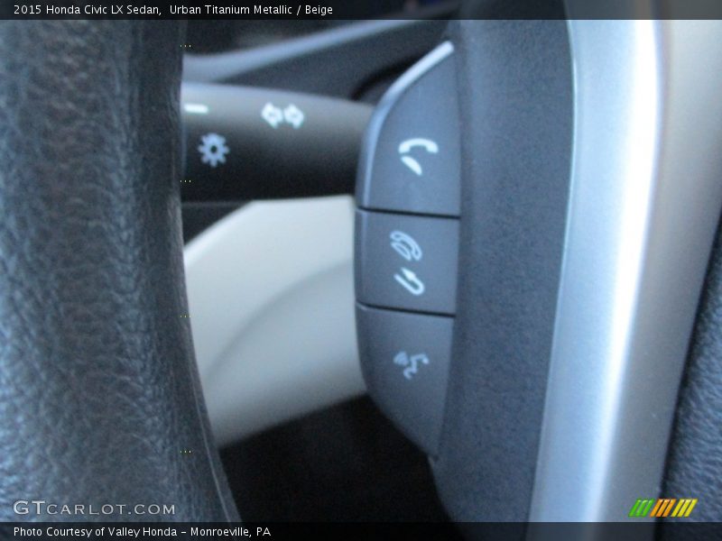 Urban Titanium Metallic / Beige 2015 Honda Civic LX Sedan