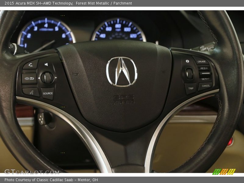 Forest Mist Metallic / Parchment 2015 Acura MDX SH-AWD Technology