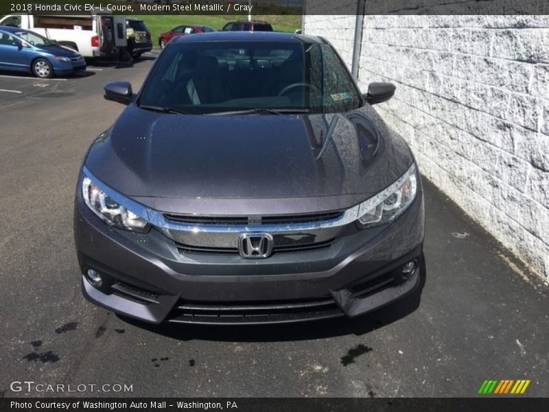 Modern Steel Metallic / Gray 2018 Honda Civic EX-L Coupe