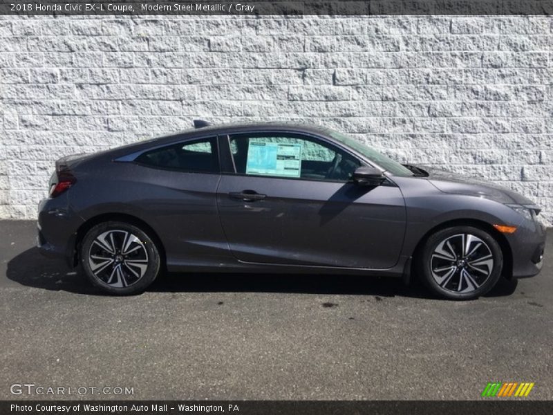 Modern Steel Metallic / Gray 2018 Honda Civic EX-L Coupe