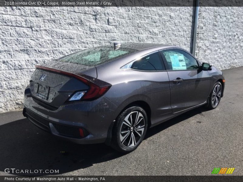 Modern Steel Metallic / Gray 2018 Honda Civic EX-L Coupe