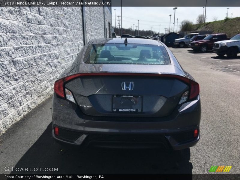 Modern Steel Metallic / Gray 2018 Honda Civic EX-L Coupe