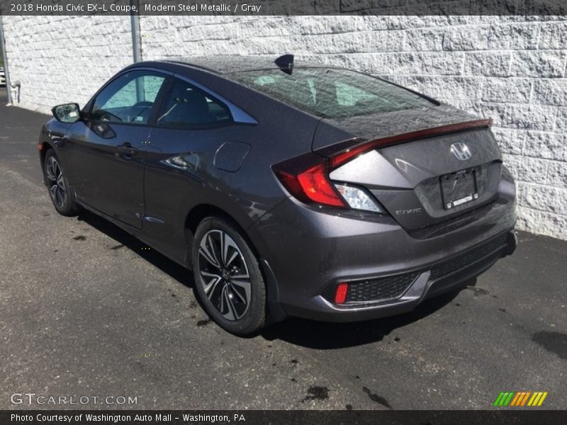 Modern Steel Metallic / Gray 2018 Honda Civic EX-L Coupe
