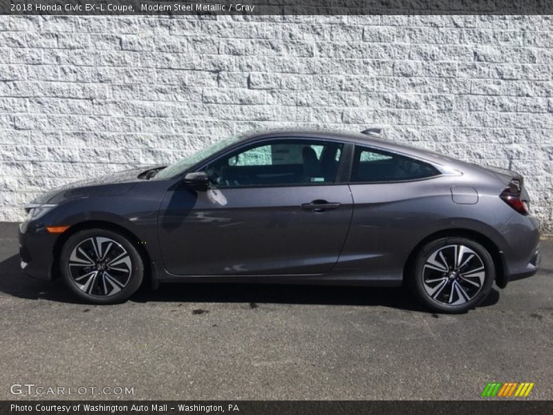 Modern Steel Metallic / Gray 2018 Honda Civic EX-L Coupe