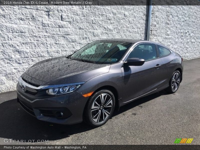 Modern Steel Metallic / Gray 2018 Honda Civic EX-L Coupe